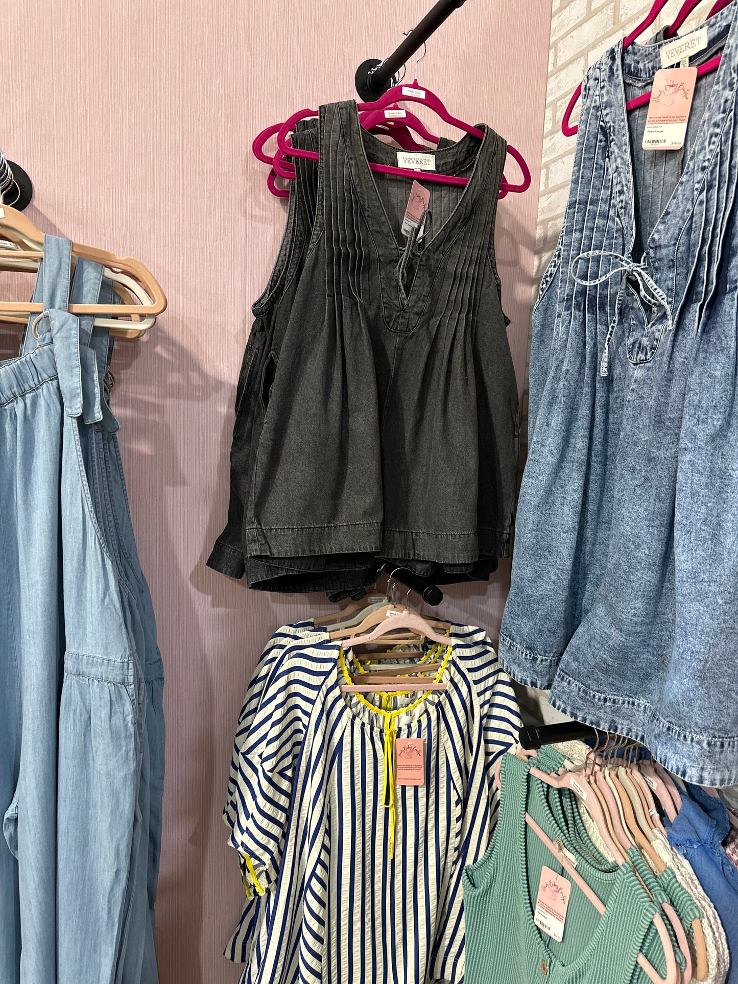 V-neck Sleeveless Denim Romper
