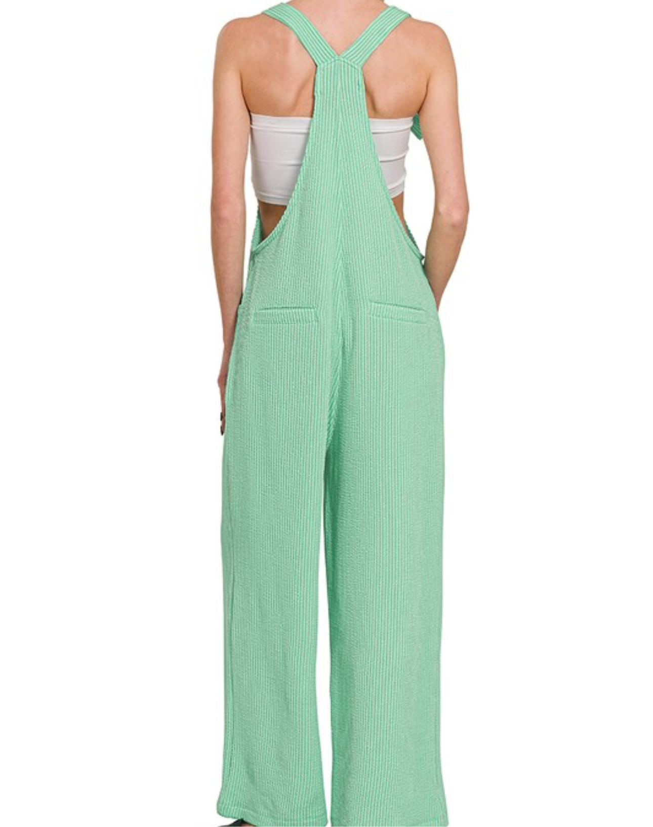 CORDED RIB KNOT STRAP RELAXED FIT OVERALLS